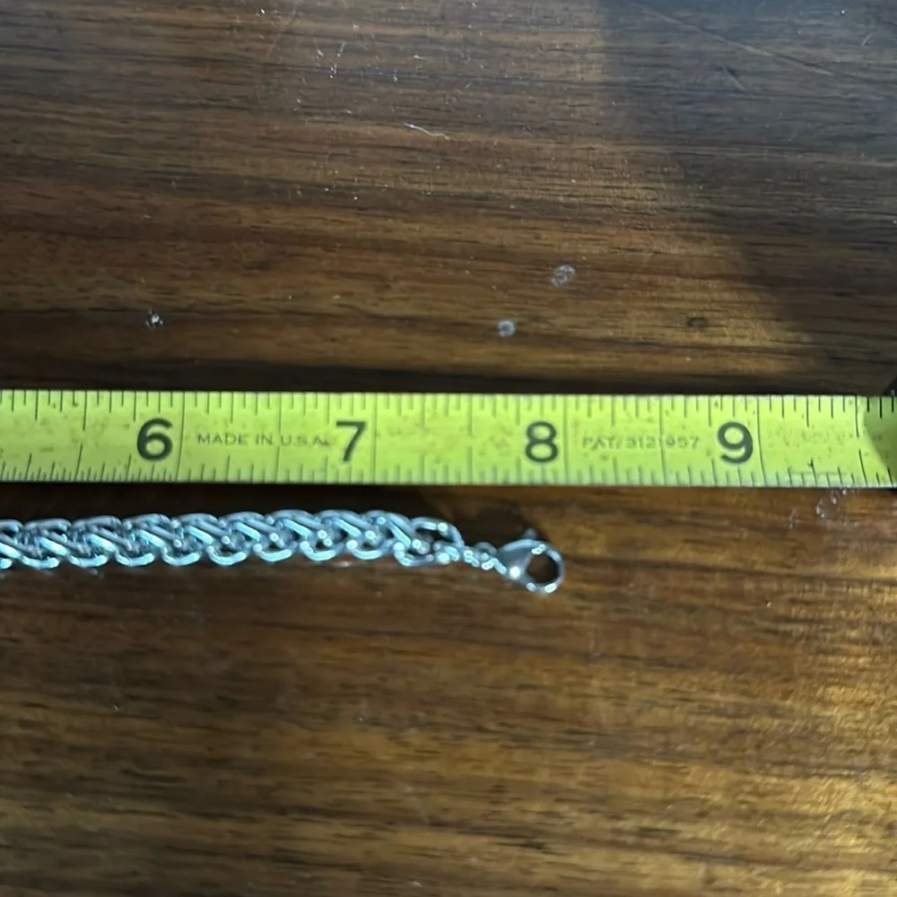 Silver Chain Necklace. Titanium interlocking link